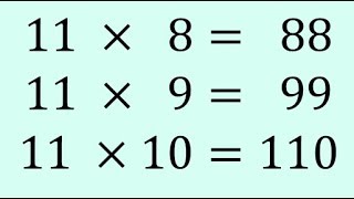 Tabla de multiplicar del 11 para niños
