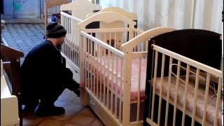 кроватка 703 белая с маятником и ящиком в магазине Крошка Бишкек