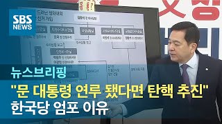 "문재인 대통령 연루 됐다면 탄핵 추진" 한국당 엄포 이유 / SBS / 주영진의 뉴스브리핑
