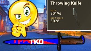 FUNNY KNIFE ONLY RAGE REACTIONS, 20,000 THROWING KNIFE KILLS & MELEE WEAPON PAINTJOBS!! (COD WW2)