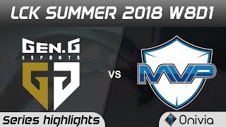GEN vs MVP Series Highlights LCK Summer 2018 W8D1 Gen G vs MVP by Onivia