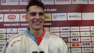 Matěj Morong po utkání Mountfield HK – Rytíři Kladno 4:1
