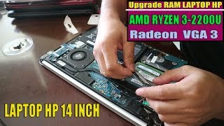 Cara bongkar dan upgrade laptop hp amd ryzen 3 radeon vga 3 menjadi 8GB