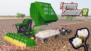 Farming Simulator 2017 - Harvesting Cotton in Missouri USA with John Deere 9950 Combine Mods