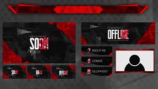 FREE 2019 Twitch Overlay Revamp - Can edit color! (Photoshop)