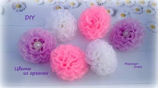 ? Цветы из органзы ? Резиночки для волос ? Канзаши ? DIY ? Hand мade ? Kanzashi ?
