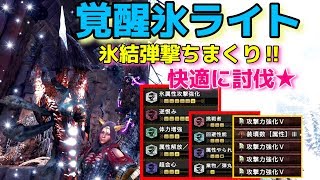 【MHWI】覚醒氷ライトで氷結弾撃ちまくり！歴戦バゼルギウス快適討伐★