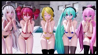 【MMD】気まぐれメルシィ/Kimagure Mercy【脱衣版/Undressing ショーパン+水着(shorts + Swimsuit)/ Miku Rin Luka Haku Teto 】