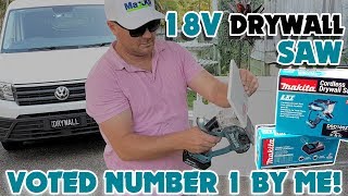The 18v Makita Drywall Cutting Saw is the easiest way to cut Drywall