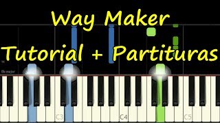 WAY MAKER - Piano Tutorial Cover Facil + Partitura PDF Sheet Music Easy Midi