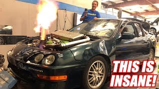 Introducing The World's Fastest Demolition Drag Racing Car! (Boostedboiz Built)