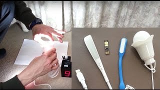 4 Cheap portable USB 5V led light stick lamp review watts measured ebay amazon