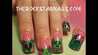 Suicide Squad nails tutorial