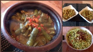 اجيو تعرفو اسرار الطواجن ?طاجين الملوخية والكرعة /البامية/على الطريقة المغربية وزعلوك بالكرعة خضرة