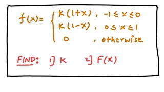 Piecewise density function example in Random variable (HINDI)