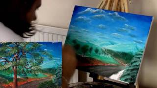 18. Painting a summer landscape