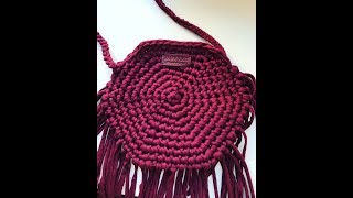 Круглая сумка из трикотажной пряжи. Мастер класс.