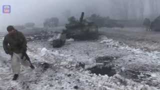 Разбитые танки ДНР под Углегорском Дебальцево при попытке создать котел окружения ВСУ
