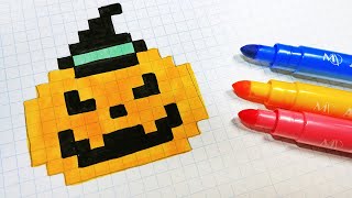 Halloween Pixel Art - How To Draw Pumpkin Head #pixelart