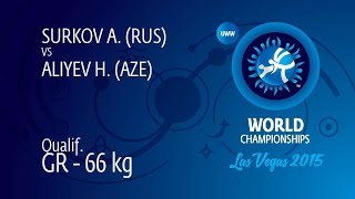 Qual. GR - 66 kg: A. SURKOV (RUS) df. H. ALIYEV (AZE), 2-0