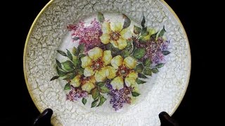 Обратный декупаж стеклянной тарелки.