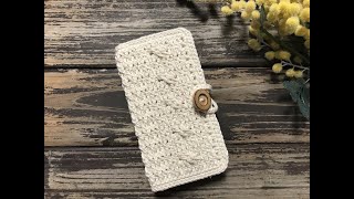 [かぎ針編み]100均スマホケースをまたまたリメイクしました☆iPhone8/7