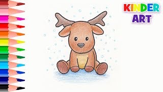 Как нарисовать северного оленя поэтапно| How to draw a raindeer