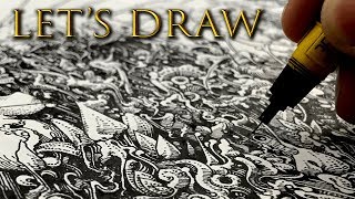 Drawing in my Book: Get WIGGLY, Get INTRICATE! (Nearing the end)