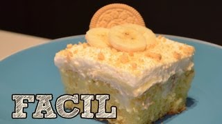 Pastel de pudín de banana FACIL | Banana pudding poke cake | Como hacer un pastel | Recetas fáciles