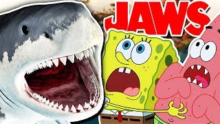 JAWS vs SPONGEBOB?! | Gmod Sandbox (Jaws Shark Mod)