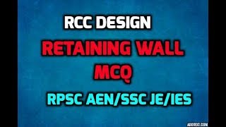 Design of Retaining wall MCQ