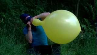Blow to pop yellow punch balloon