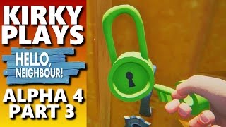 How to Get The Green Key And Where To Use It | Hello Neighbor Alpha 4 Gameplay 3