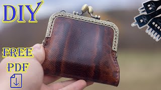 [DIY] Маленький женский кошелек из натуральной кожи морской змеи. Бесплатная выкройка в PDF.