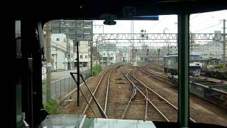 2500H B快速新大阪行き113系前面展望8（弁天町～新大阪）