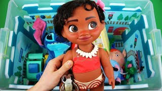Learn pets, colors & characters for children of Moana, Peppa, Dragons, Ben and Holly etc toys in box