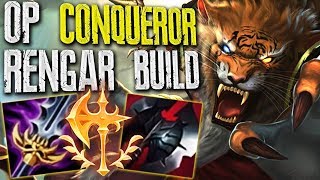 NEW UNKILLABLE CONQUEROR RENGAR BUILD ! WHEN YOUR AHEAD DONT GO FULL DAMAGE ! RENGAR JG GAMEPLAY