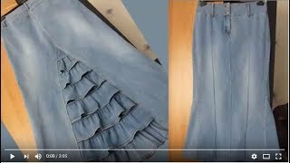 Как сшить юбку из джинсов ч1