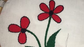 HAND EMBROIDERY 08:Checkered stitch with flower desing by nakshi desing art