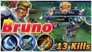 Over Power Bruno | Deadly Damage & Unkillable Build - Bruno Gameplay | Mobile Legends