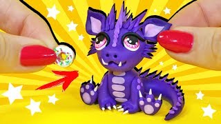 ДРАКОНЧИК ? ПИТОМЕЦ ВЕДЬМЫ ЕСТ ПОНЧИКИ??? ? ПИТОМЦЫ для КУКОЛ ЛОЛ FIMO Мастер класс Анна Оськина
