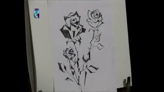 Уроки рисования (№ 24) карандашом. Рисуем розу