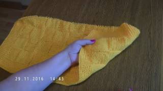 Простой и красивый плед спицами