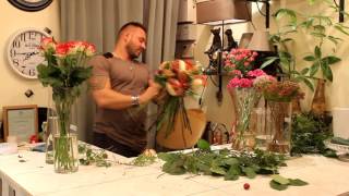 Уроки флористики Славы Роска. Мастер-класс по коммерческим букетам. Букет "Раскрытое сердце".