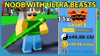 Noob With Full Team of Ultra Beast Pets! x515B Boost! - Roblox Ninja Legends