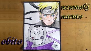 Drawing Naruto VS Obito