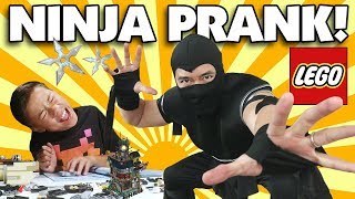 NINJA DAD SCARES EVAN!!! LEGO Ninjago City Build Prank GONE SCARY!