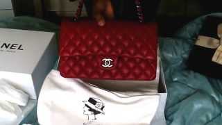 NEW Chanel RED classic FLAP M/L RUE DE CAMBON PARIS lambskin