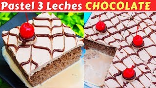 PASTEL 3 LECHES de CHOCOLATE|FÁCIL y DELICIOSO!|Dulce Hogar Recetas