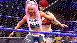 WWE 2K20: Mila (Dead or Alive) vs Liv Morgan Hell in a Cell (Squad's Gauntlet)